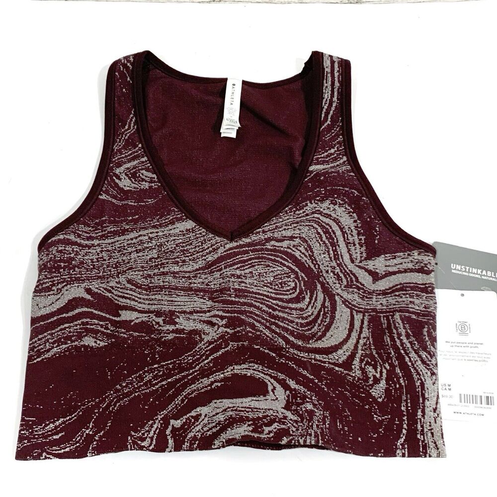 ATHLETA NWT seamless shine crop rib tank size medium Women’s
